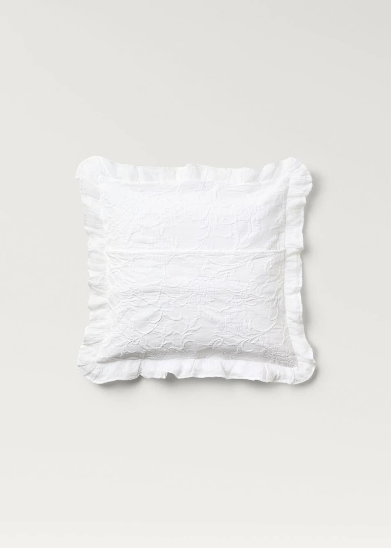 Jacquard cotton floral pillowcase 50x50 cm