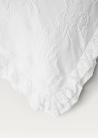 Jacquard cotton floral pillowcase 50x50 cm