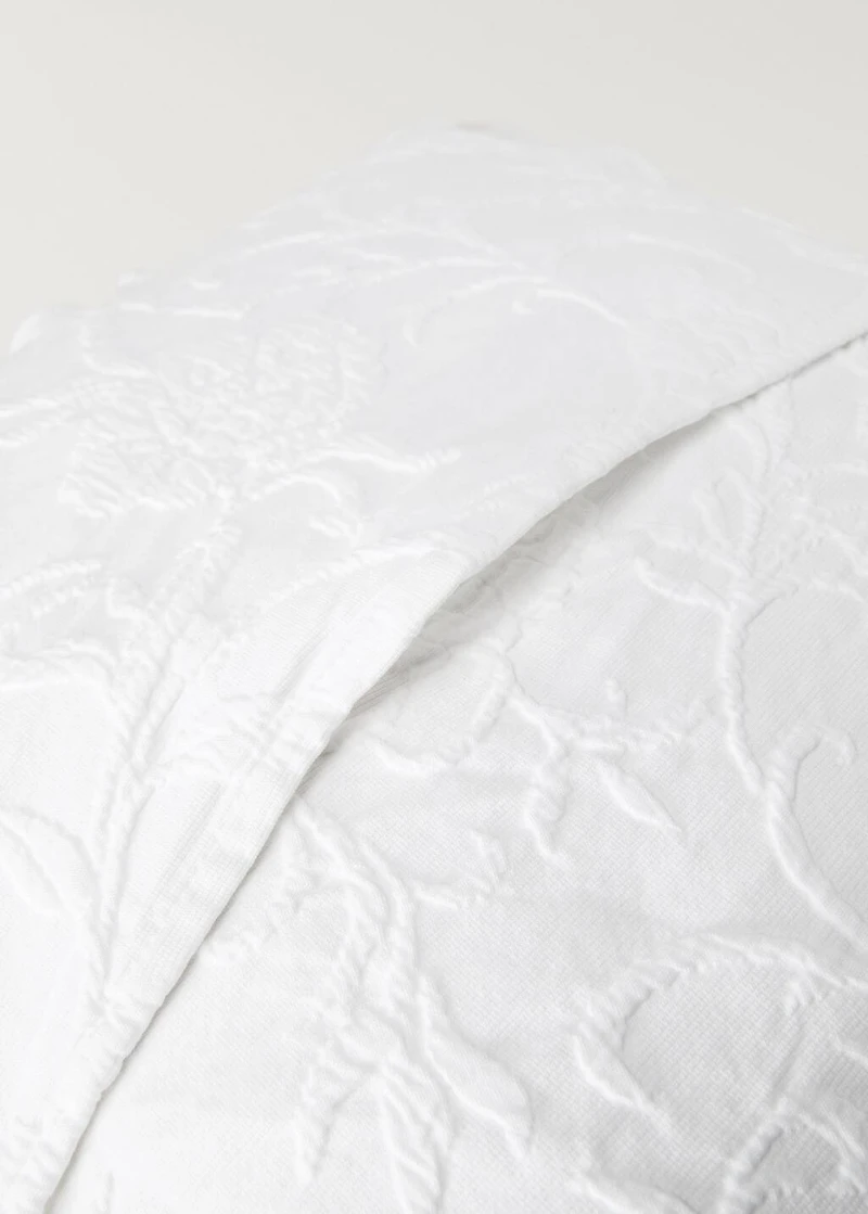 Jacquard cotton floral pillowcase 50x50 cm