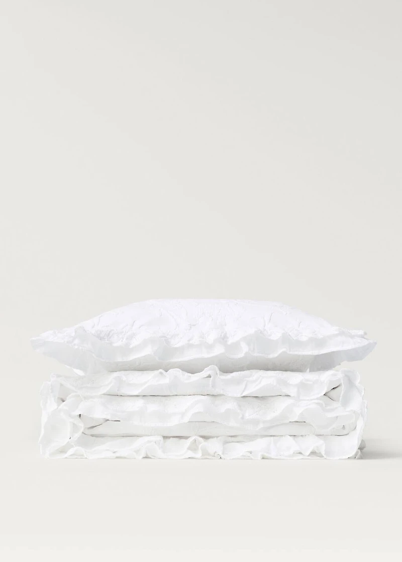 Jacquard cotton floral pillowcase 50x50 cm