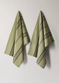 Yarn-dyed striped cotton kitchen towel