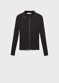 Zipped knit cardigan