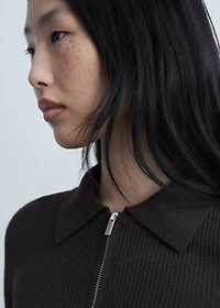 Zipped knit cardigan