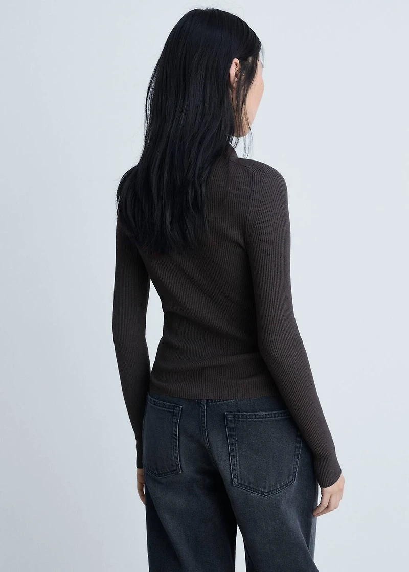 Zipped knit cardigan