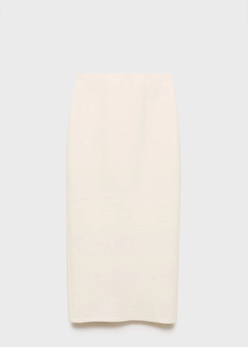 Wool-blend midi-skirt