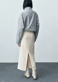 Wool-blend midi-skirt