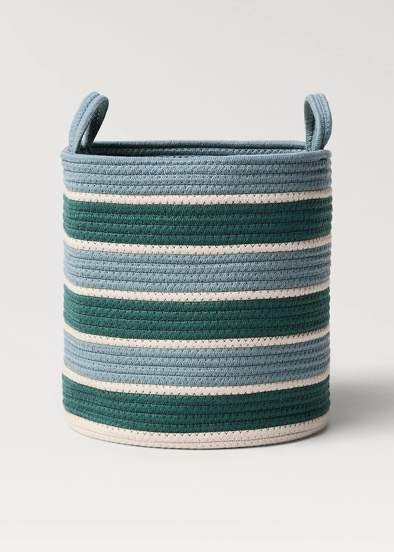 Medium striped double-handle children's basket
