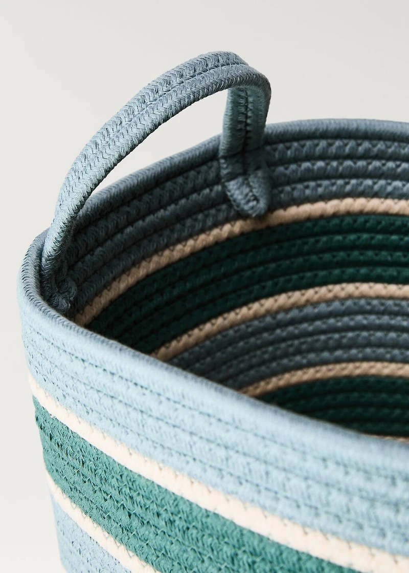 Medium striped double-handle children's basket