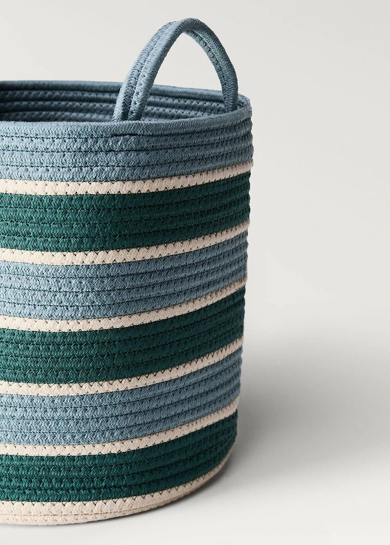 Medium striped double-handle children's basket