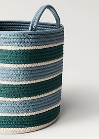 Medium striped double-handle children's basket