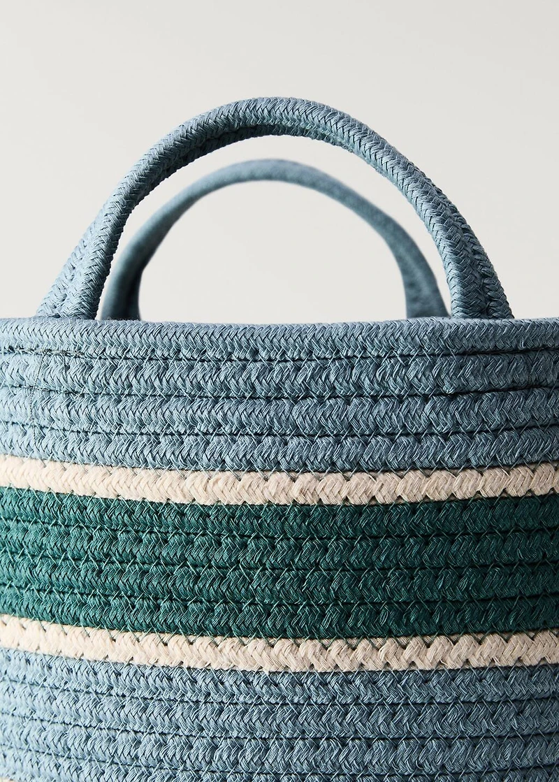 Medium striped double-handle children's basket