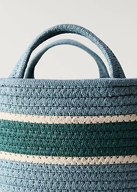 Medium striped double-handle children's basket