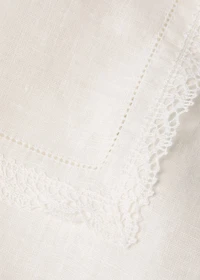 Linen lace tablecloth for 8 to 10 diners