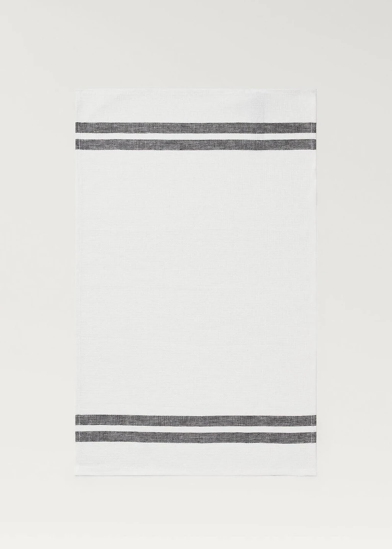 Waffle-linen striped dish cloth