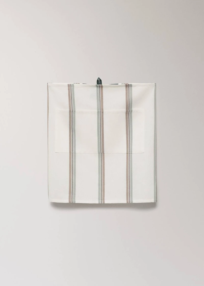 Cotton yarn-dyed striped apron