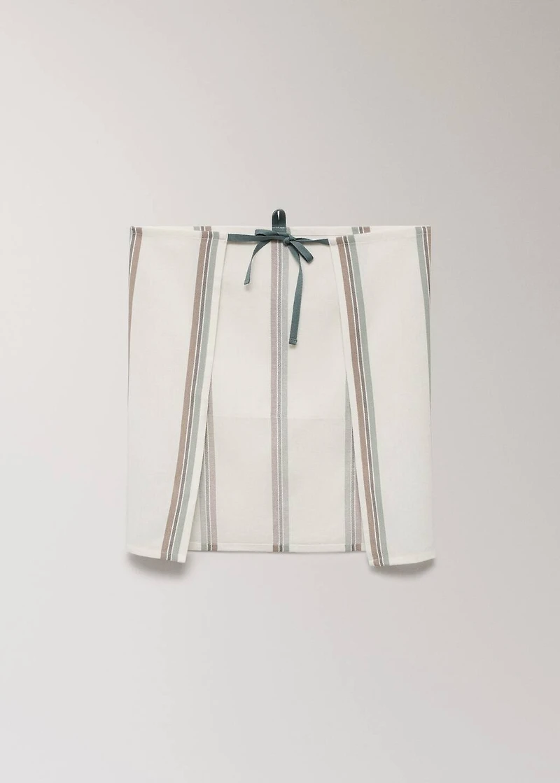 Cotton yarn-dyed striped apron