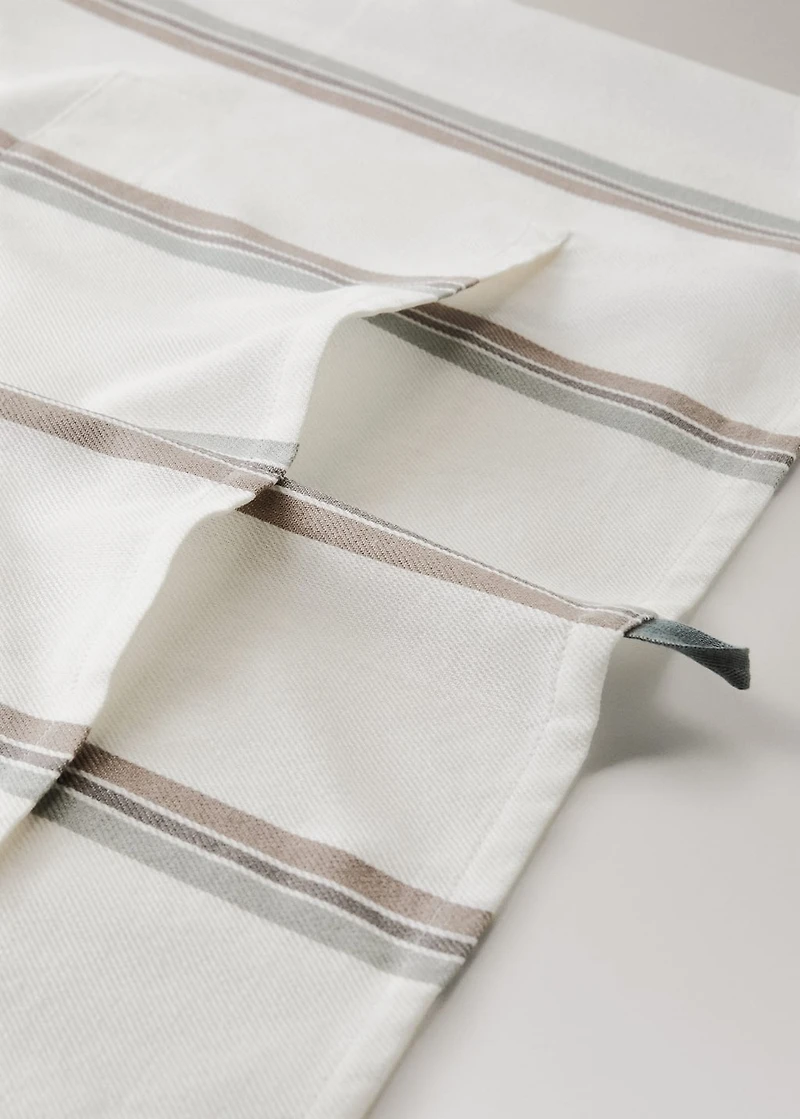 Cotton yarn-dyed striped apron