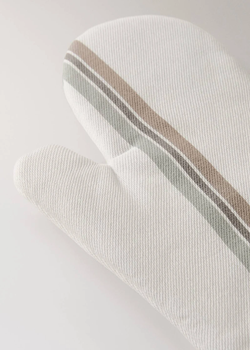 Cotton yarn-dyed striped mitt