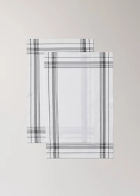 Yarn-dyed geometric cotton kitchen towel