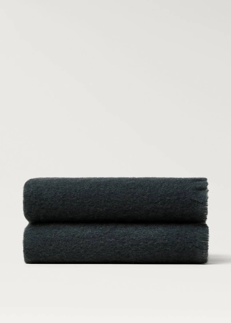 Carded wool blanket