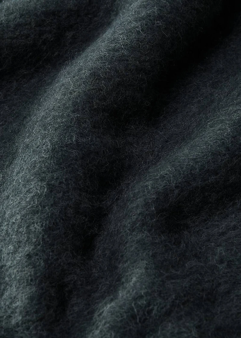Carded wool blanket