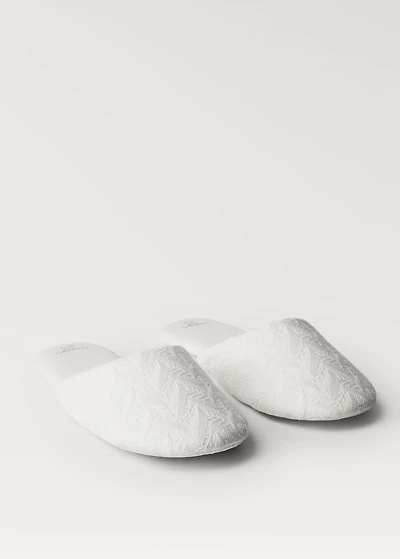 Embroidered cotton slippers