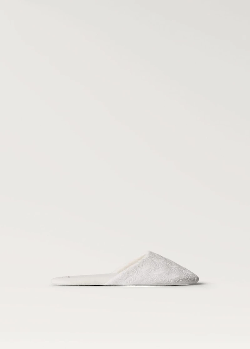 Embroidered cotton slippers