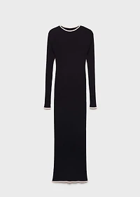 Contrast ribbed knit dress