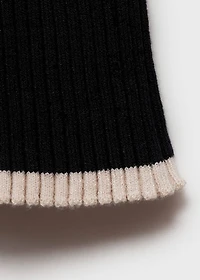 Contrast ribbed knit dress
