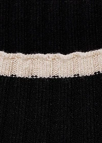 Contrast ribbed knit dress