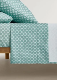 Children’s cotton top sheet with small flowers for 90 cm bed
