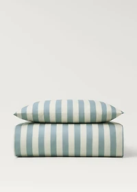 Cotton percale thick-striped duvet cover