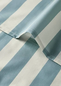 Cotton percale thick-striped duvet cover