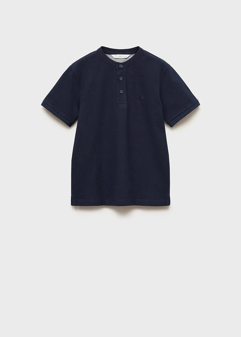 Mao collar polo shirt