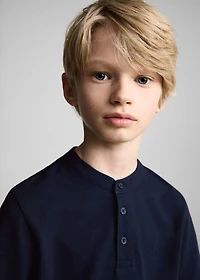 Mao collar polo shirt