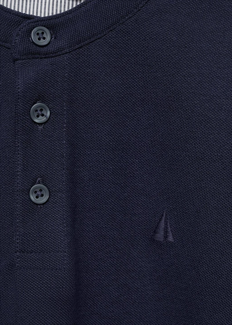 Mao collar polo shirt
