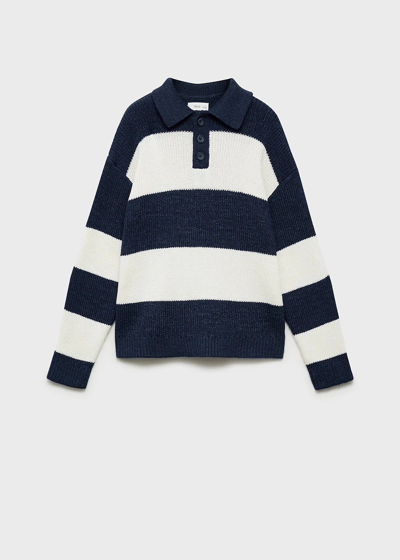 Striped polo-style sweater