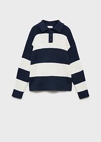 Striped polo-style sweater