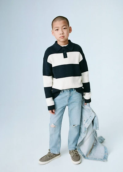 Striped polo-style sweater