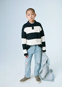 Striped polo-style sweater