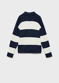 Striped polo-style sweater