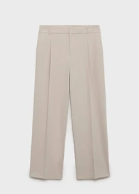 Straight-fit pleated pants