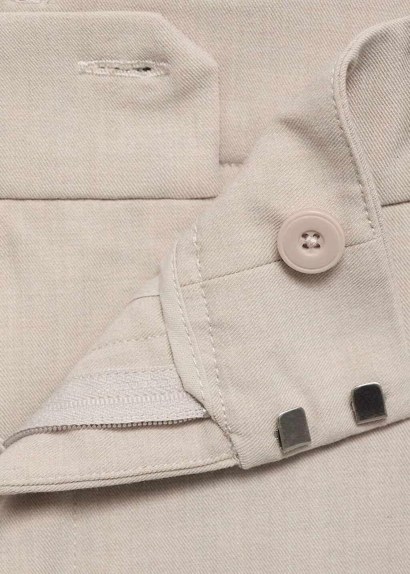 Straight-fit pleated pants