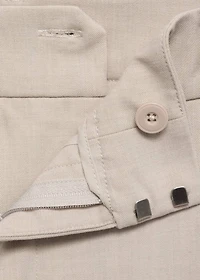 Straight-fit pleated pants