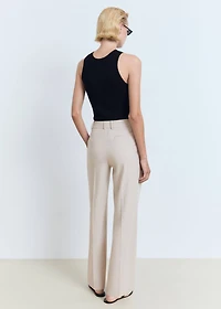 Straight-fit pleated pants