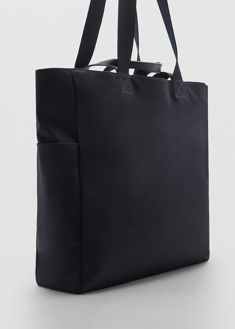 Cotton tote bag with pockets