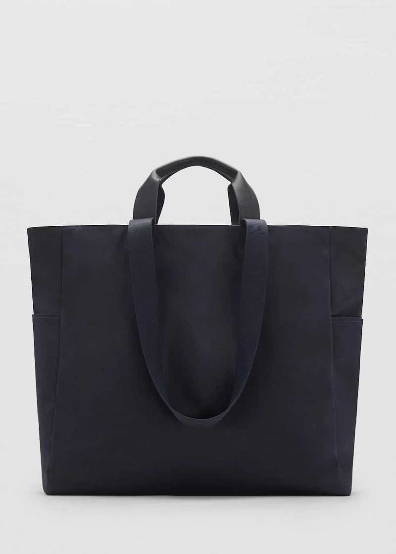 Cotton tote bag with pockets