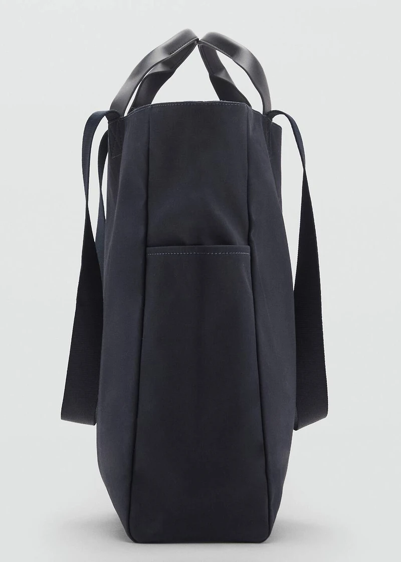 Cotton tote bag with pockets
