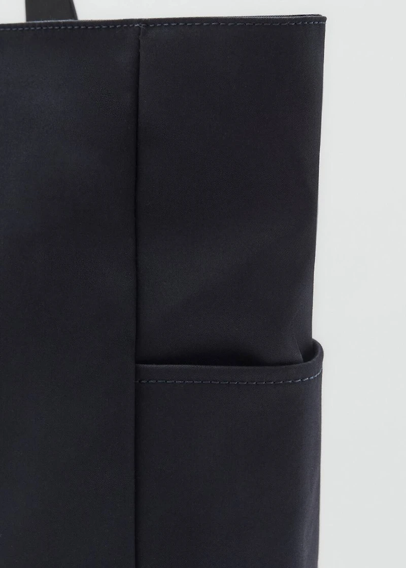 Cotton tote bag with pockets