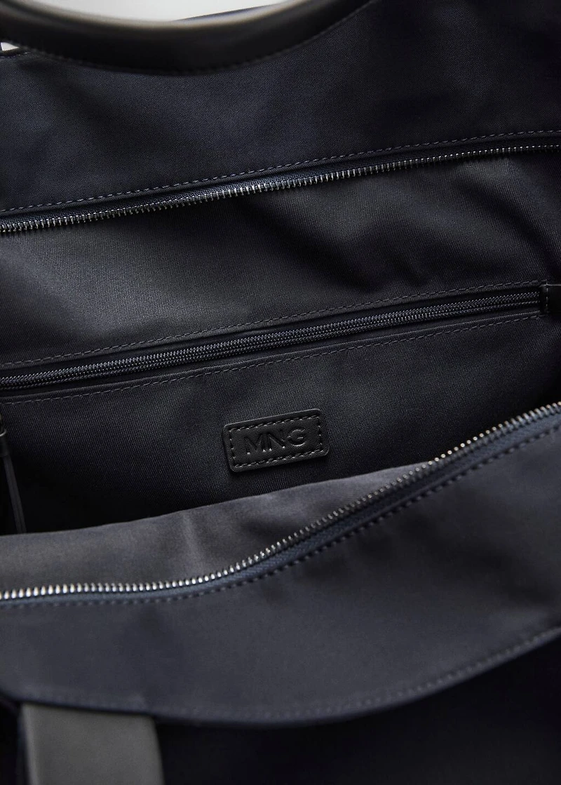 Cotton tote bag with pockets